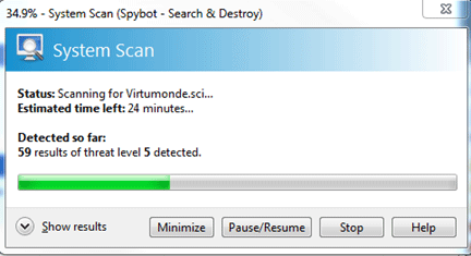 Spybot Scanning